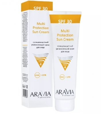Купить aravia professional (аравиа) крем для лица солнцезащитный увлажняющий multi protection, 100 мл spf30 в Заволжье