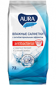 Купить aura (аура) салфетки влажные антибактериальные 72шт в Заволжье