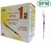 Купить шприц 1мл sfm инсулиновый u-100 с иглой 26g 0.45х12 100 шт в Заволжье