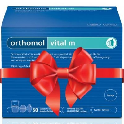 Купить orthomol vital m (ортомол витал м), тройное саше (растворимый гранулят+капсула+таблетка), 30 шт бад в Заволжье