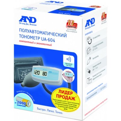 Купить тонометр полуавтоматический a&d (эй энд ди) ua-604, компактный в Заволжье