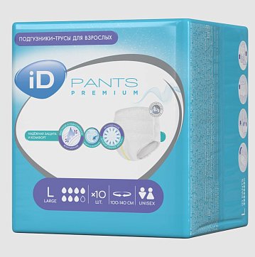 Айди (iD) Pants Premium Подгузники-трусы для взрослых размер L 10шт