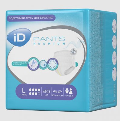 Купить айди (id) pants premium подгузники-трусы для взрослых размер l 10шт в Заволжье