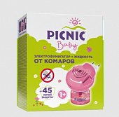 Купить пикник (picnic) baby электрофумигатор+жидкость от комаров 45 ночей, 30мл в Заволжье