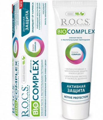 Купить рокс (r.o.c.s) зубная паста биокомплекс активная защита, 94г в Заволжье