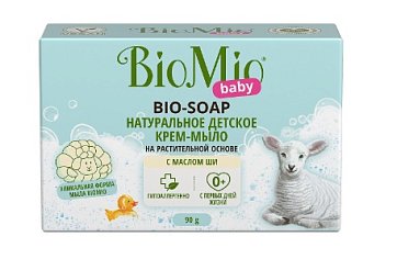 BioMio Baby (БиоМио Бэби Экологичное крем-мыло с маслом ши для детей с первых дней жизни, 90г