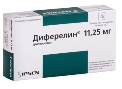 Купить диферелин, лиофилизат для приготовления суспензии для в/мышечного и п/кожного введения пролонг действия 11,25мг, флакон в Заволжье
