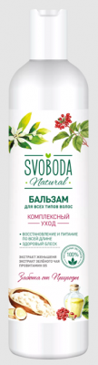 Купить svoboda natural (свобода натурал) бальзам-ополаскиватель для волос женьшень, зеленый чай и провитамин в5, 430мл в Заволжье