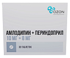 Купить амлодипин-периндоприл, таблетки 10 мг+8 мг, 30 шт в Заволжье