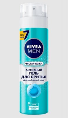 Купить nivea (нивея) для мужчин гель для бритья чистая кожа, 200мл в Заволжье