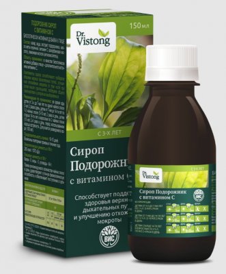 Купить dr vistong (дорктор вистонг) сироп подорожник с витамином с (с сахаром) фл 150мл бад в Заволжье
