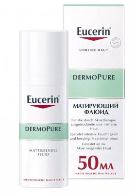 Купить eucerin dermopure (эуцерин) флюид увлажняющий матирующий для проблемной кожи 50 мл в Заволжье