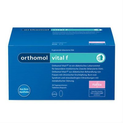 Купить orthomol vital f (ортомол витал ф), двойное саше (таблетка+капсула), 30 шт бад в Заволжье
