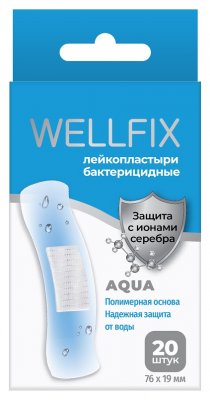 Купить пластырь веллфикс (wellfix) водонепроницаемый медицинский на полимерной основе aqua, 20 шт в Заволжье