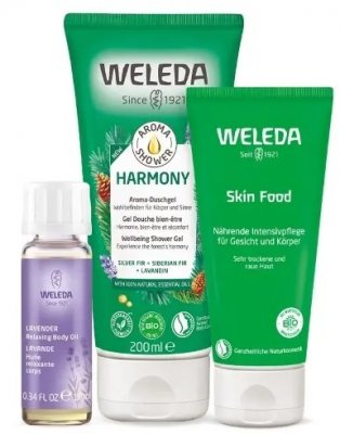 Купить weleda (веледа) набор relax&spa: гель для душа, 200мл+масло расслабляющее с лавандой, 10мл+крем для тела питательный, 75мл в Заволжье