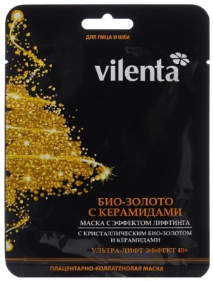 Купить vilenta (вилента) маска для лица и шеи тканевая эффект лифтинга с био-золотом керамиды в Заволжье