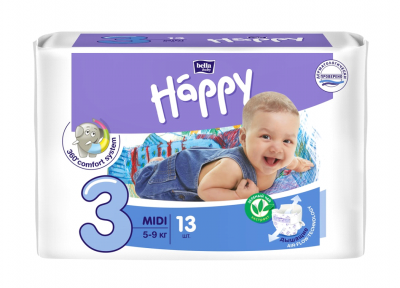 Купить bella baby happy (белла) подгузники 3 миди 5-9кг 13 шт в Заволжье
