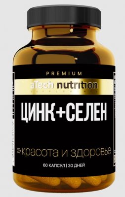 Купить atech nutrition premium (атех нутришн премиум) цинк+селен, капсулы 500мг 60 шт. бад в Заволжье