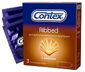 Купить contex (контекс) презервативы ribbed с ребрышками 3шт в Заволжье