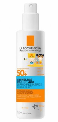 Купить la roche-posay anthelios uvmune 400 (ля рош позе) дермо-педиатрикс спрей для лица и тела для детей 200мл spf50+ в Заволжье
