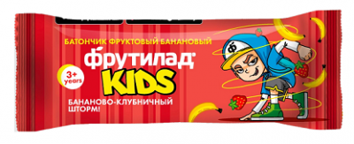 Купить батончик фрутилад kids фруктовый банановый с клубникой детский 3+, 25г в Заволжье