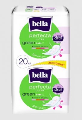 Купить bella (белла) прокладки perfecta ultra green супертонкие 10+10 шт в Заволжье