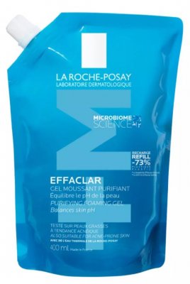 Купить la roche-posay effaclar (ля рош позе) гель для умывания очищающий пенящийся для чувствительной жирной кожи лица и тела, сменный блок (рефилл), 400 мл в Заволжье